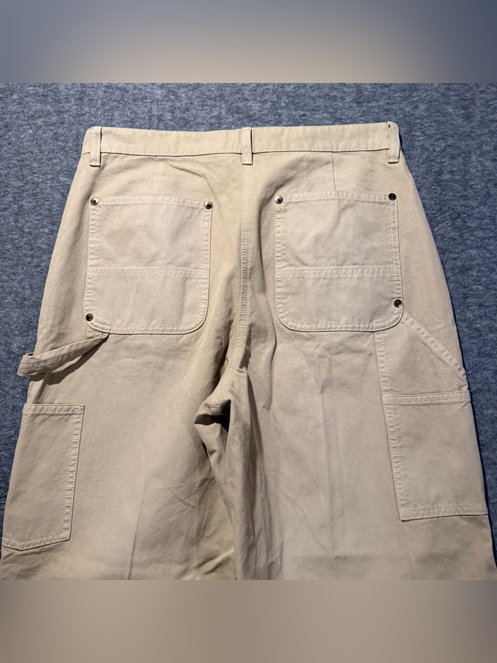 J Crew Carpenter Painter Canvas Pants Womens 28 tan High Rise Wide Baggy Cotton - Picture 7 of 16